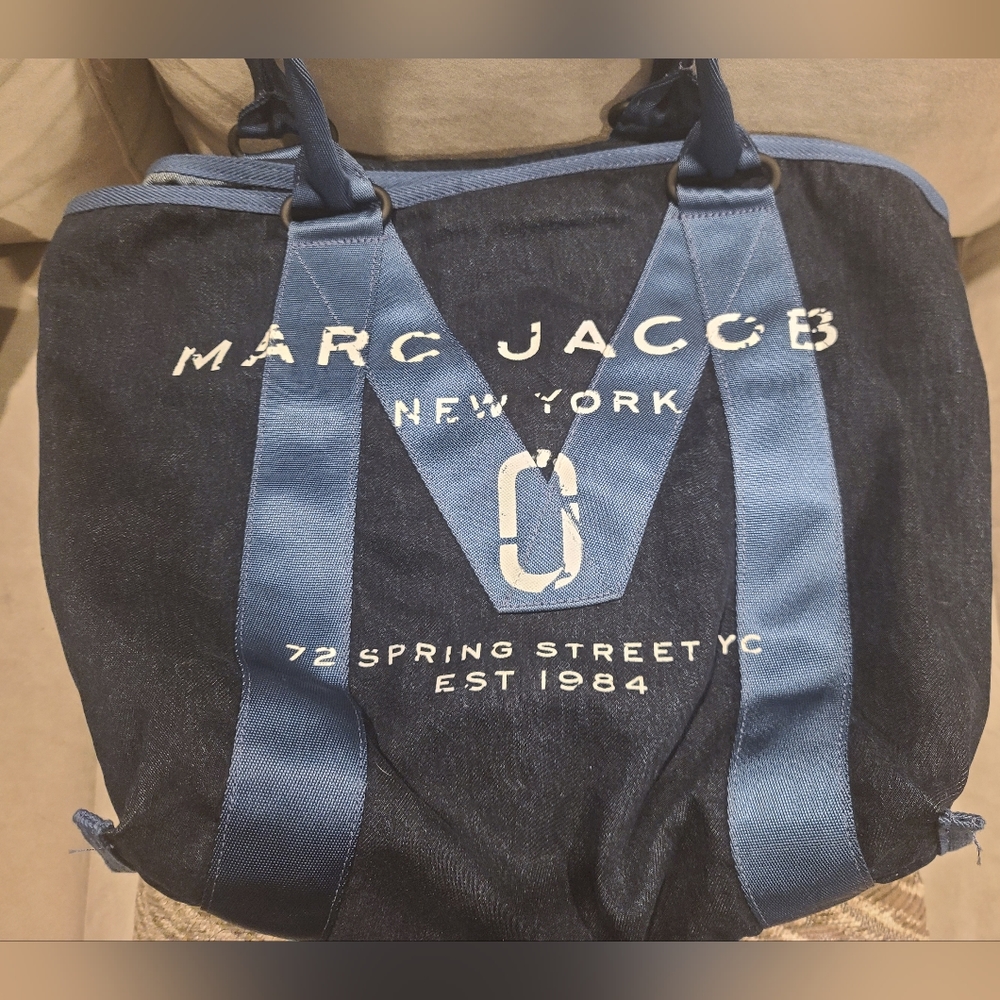 Marc Jacobs large military tote bag blue